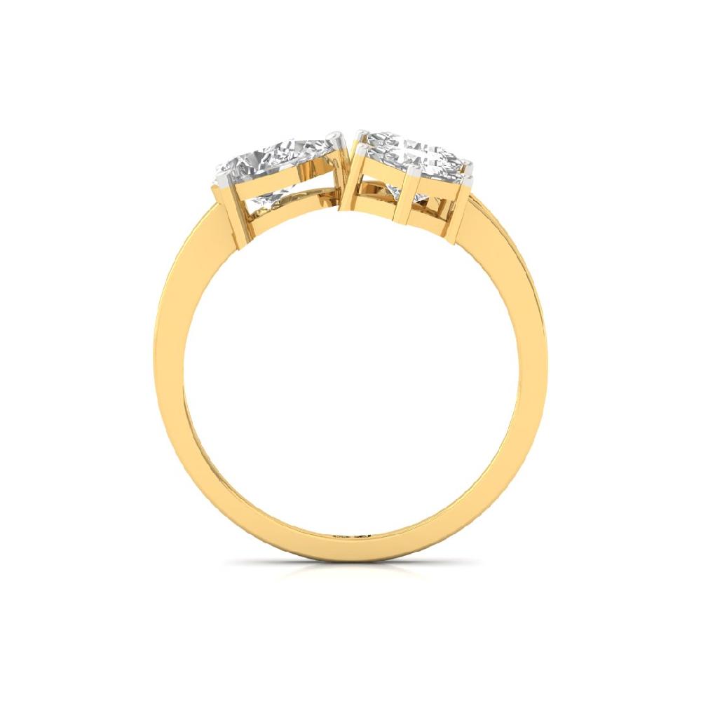 Timeless Three Stone Pear Cut & Princess Cut Elegance Diamond Ring