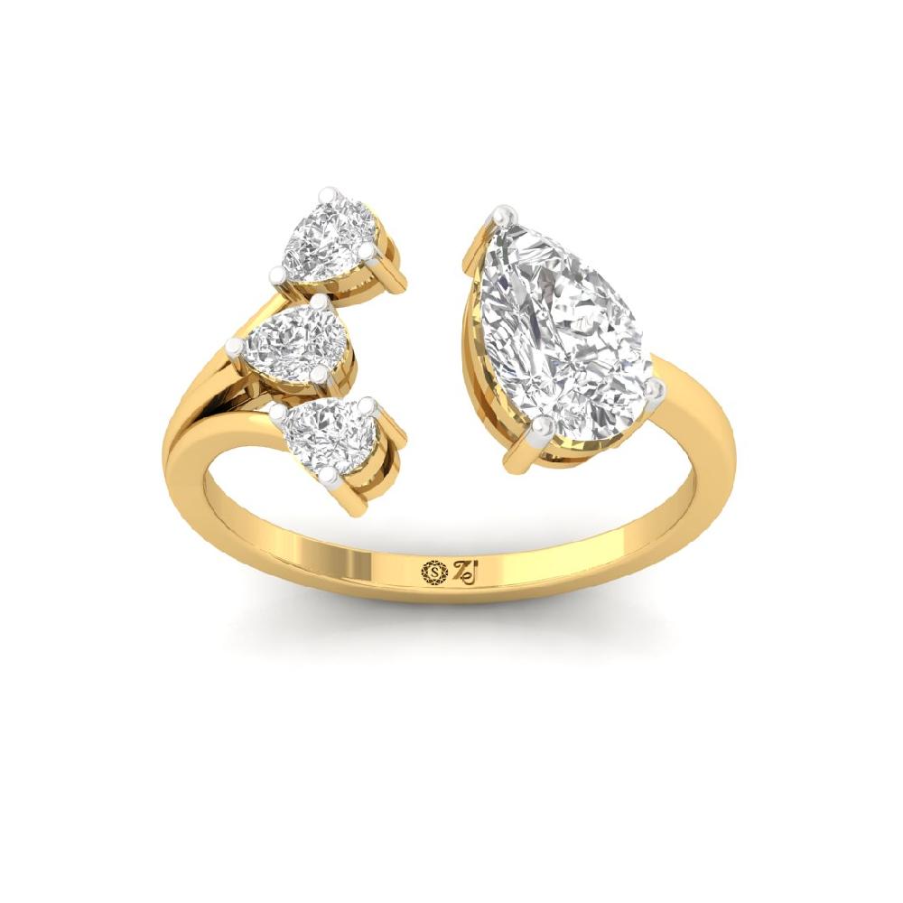 Aurora Gleam Pear Cut CVD-Lab grown Diamond Ring