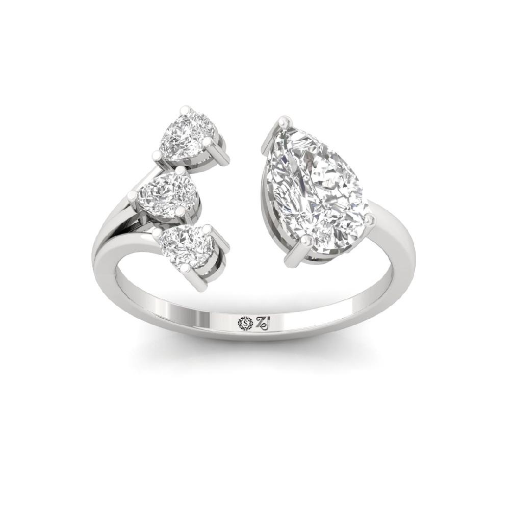Aurora Gleam Pear Cut CVD-Lab grown Diamond Ring