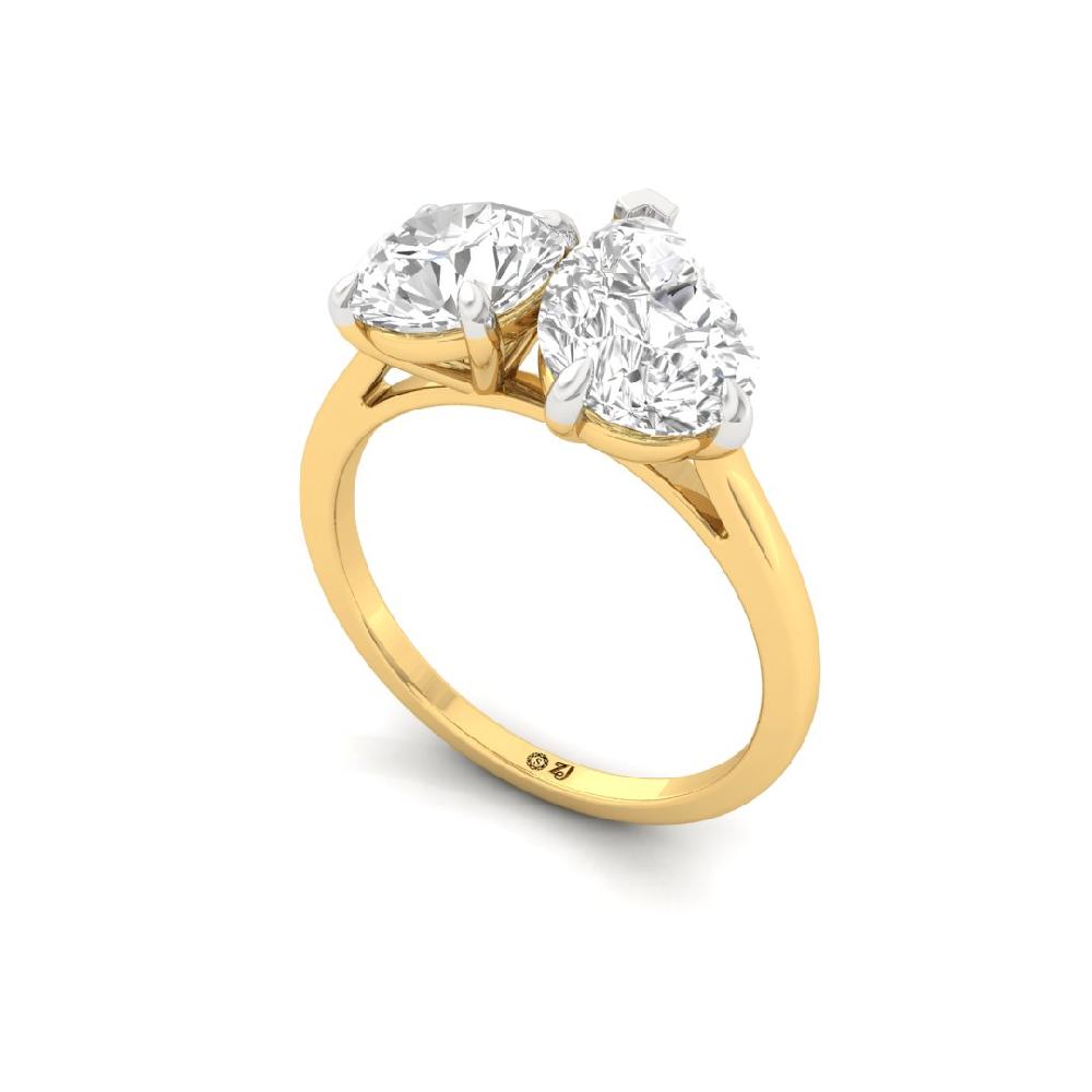 Majestic Round Cut, Pear Cut CVD-Lab Grown Diamond Ring