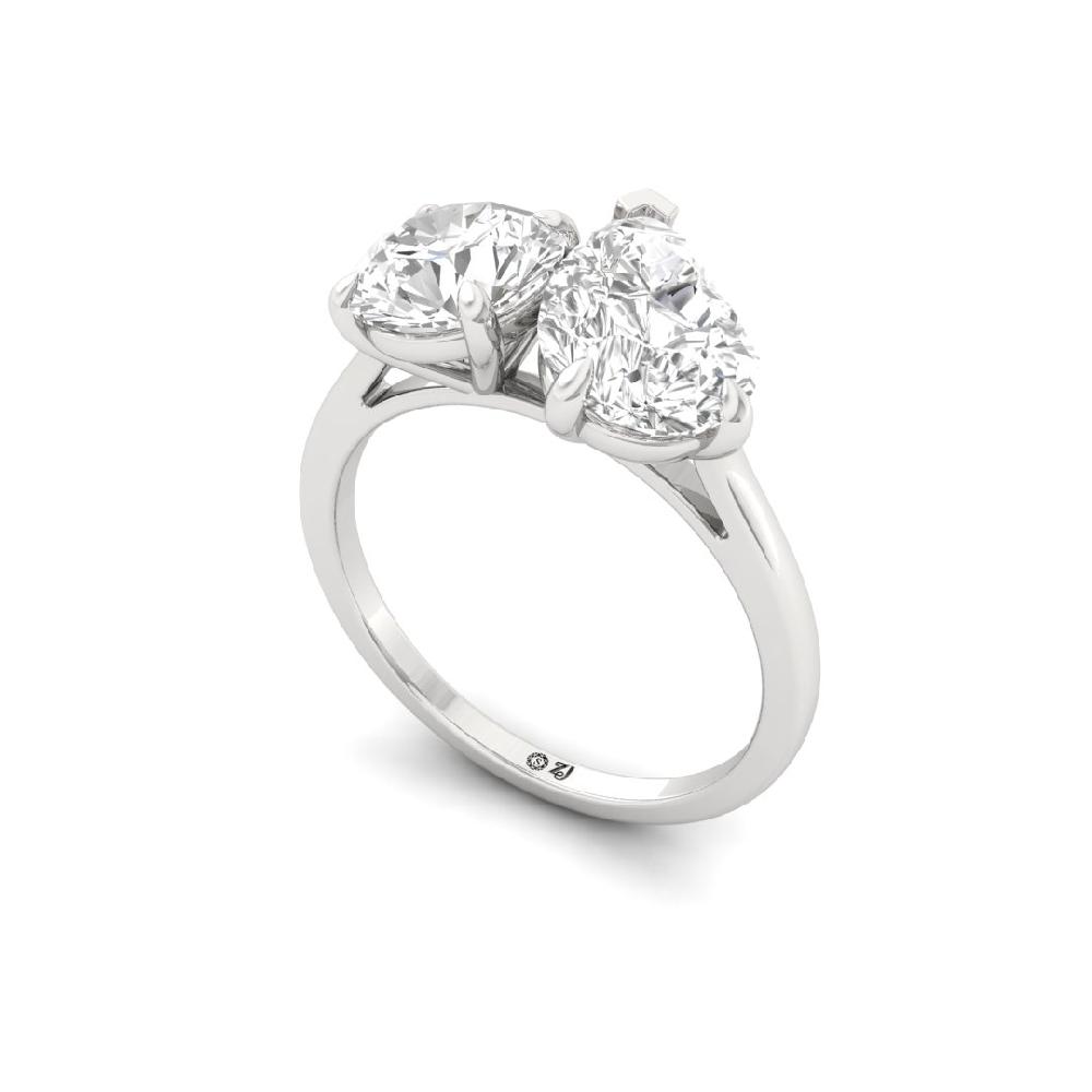 Majestic Round Cut, Pear Cut CVD-Lab Grown Diamond Ring