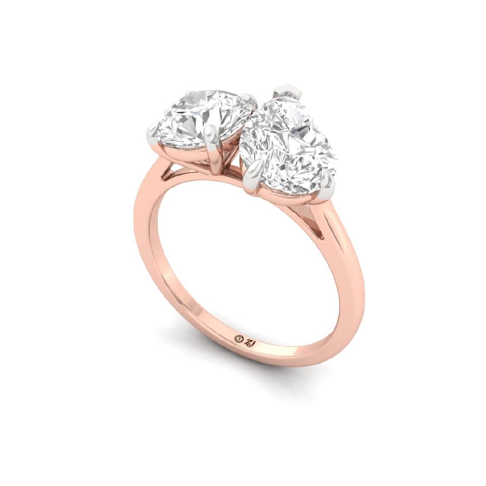 Majestic Round Cut, Pear Cut CVD-Lab Grown Diamond Ring