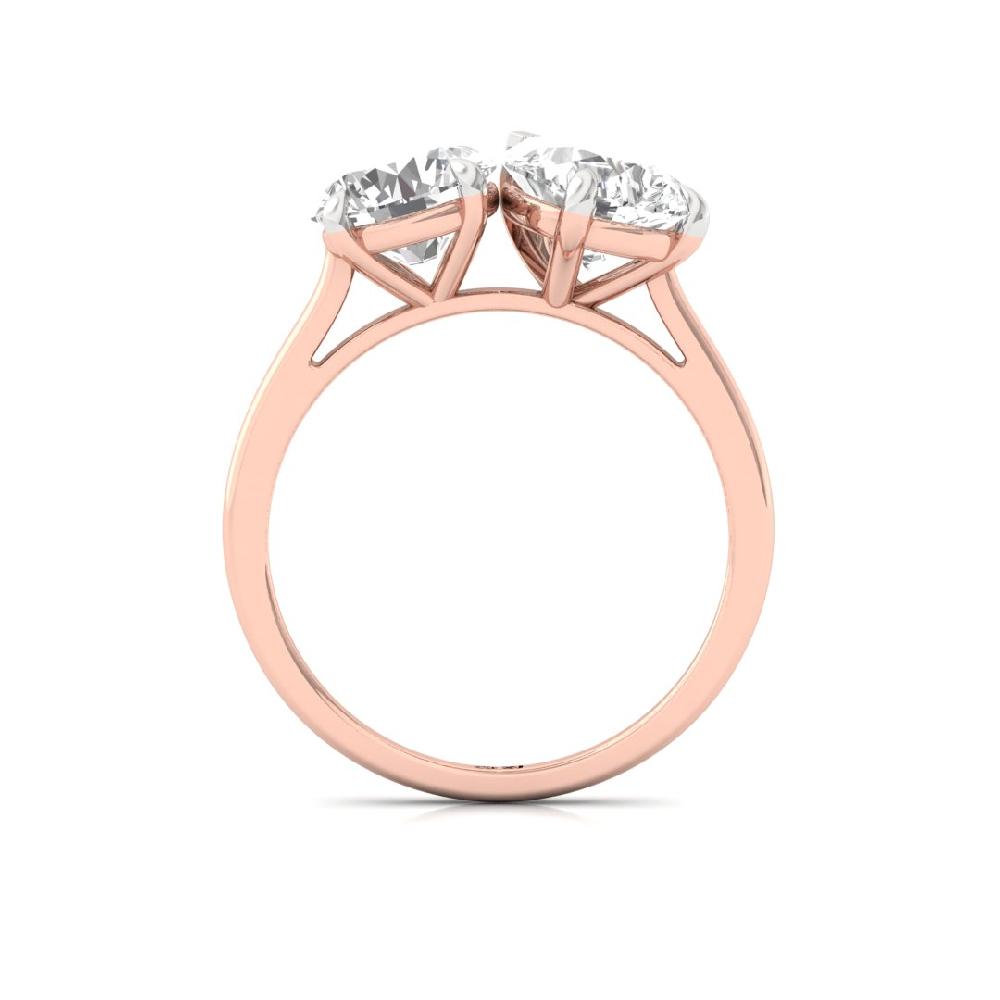 Majestic Round Cut, Pear Cut CVD-Lab Grown Diamond Ring