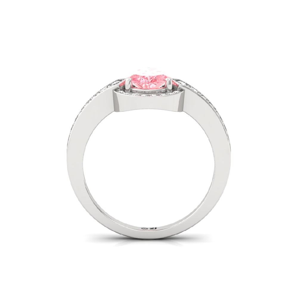 Celestial Round Cut, Pear Cut Radiance Halo Diamond Solitaire Ring