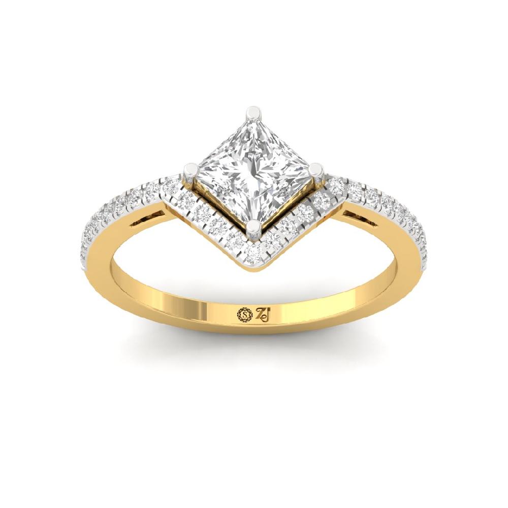 Celestial Brilliance Round Cut, Princess Cut Lab grown Diamond Solitaire Ring