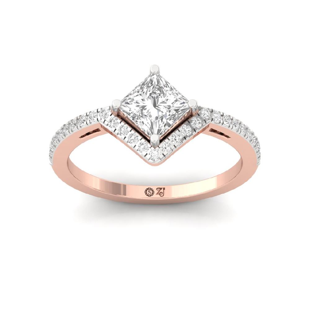 Celestial Brilliance Round Cut, Princess Cut Lab grown Diamond Solitaire Ring
