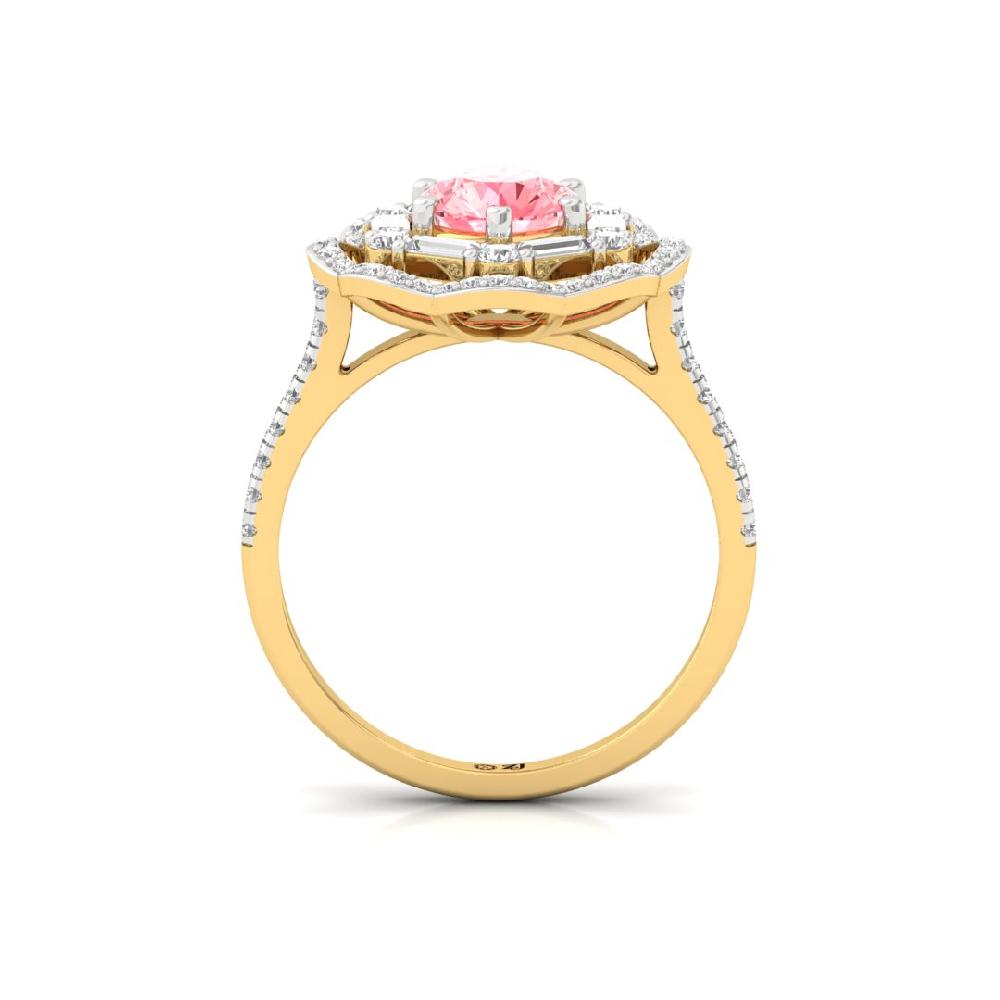 Luminous Round Cut, Baguette Cut Diamond Solitaire Ring
