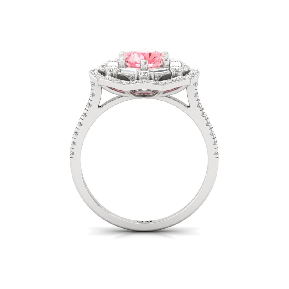 Luminous Round Cut, Baguette Cut Diamond Solitaire Ring