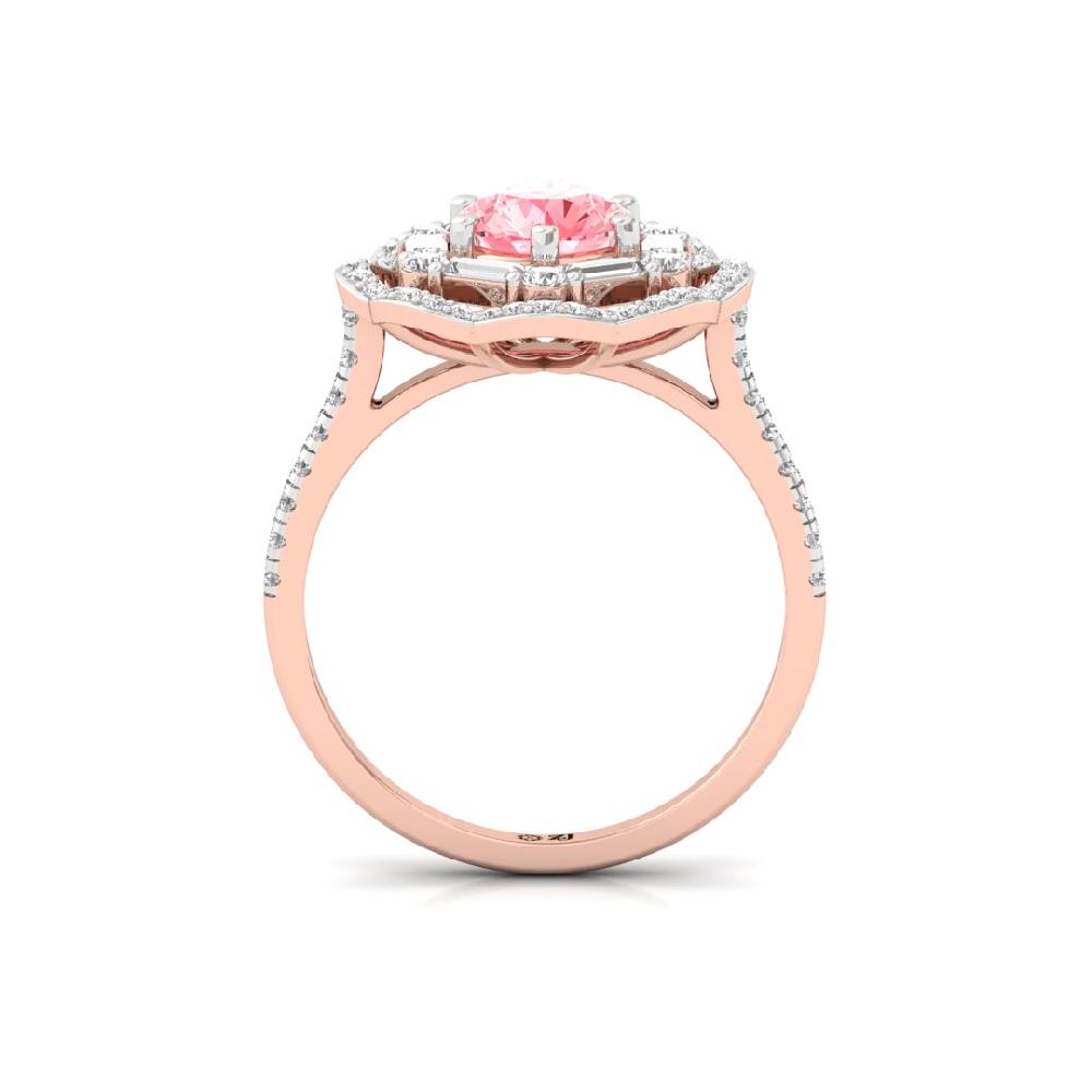 Luminous Round Cut, Baguette Cut Diamond Solitaire Ring