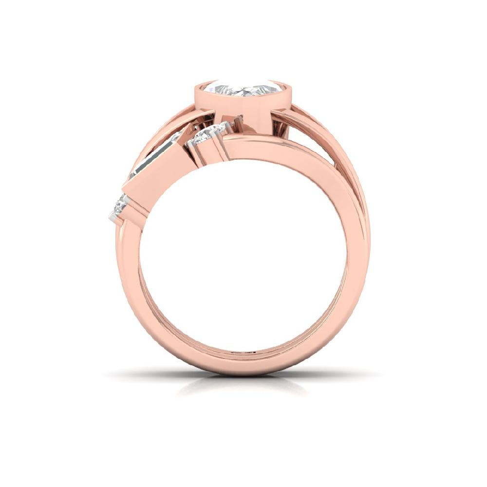 2.40 Marquise Cut, Round Cut, Baguette Cut CVD-Lab grown Diamond Ring