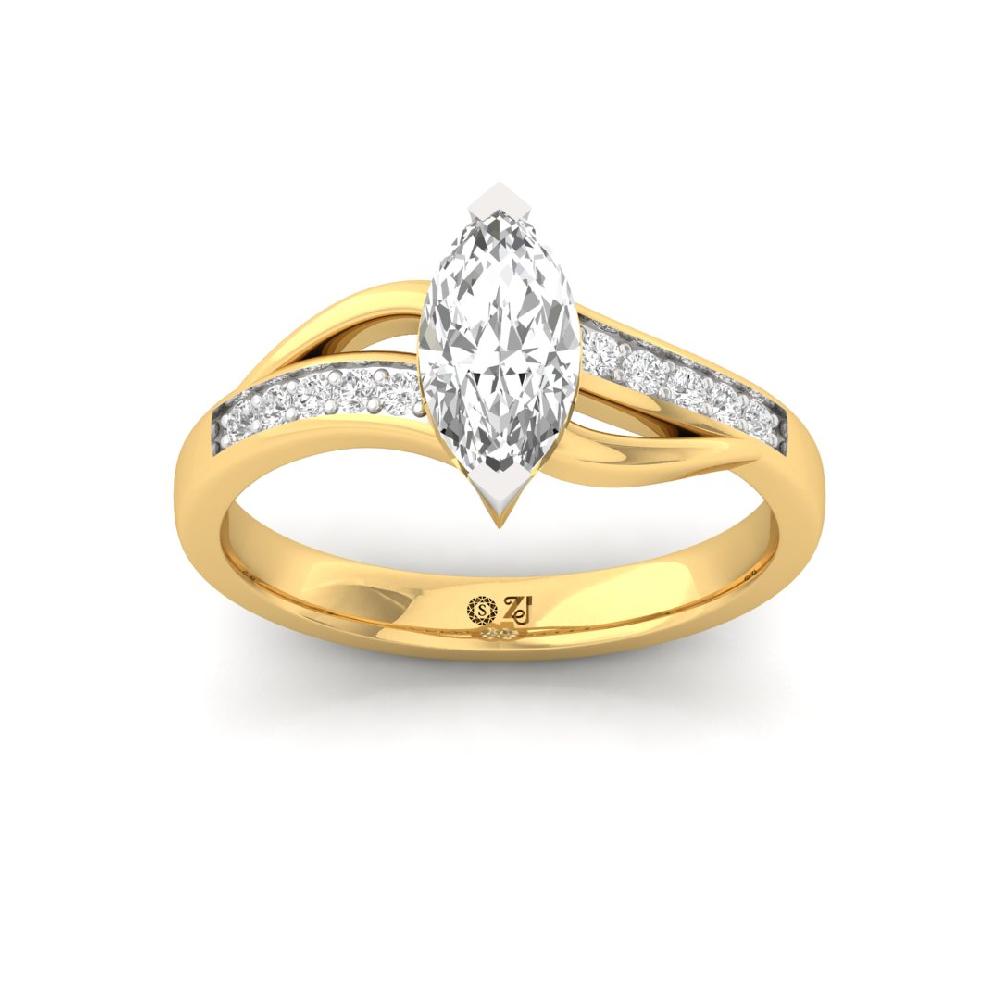 Aurora Gleam Round Cut, Marquise Cut & CVD-Lab grown Diamond Solitaire Ring