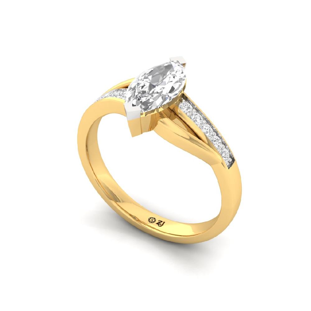 Aurora Gleam Round Cut, Marquise Cut & CVD-Lab grown Diamond Solitaire Ring