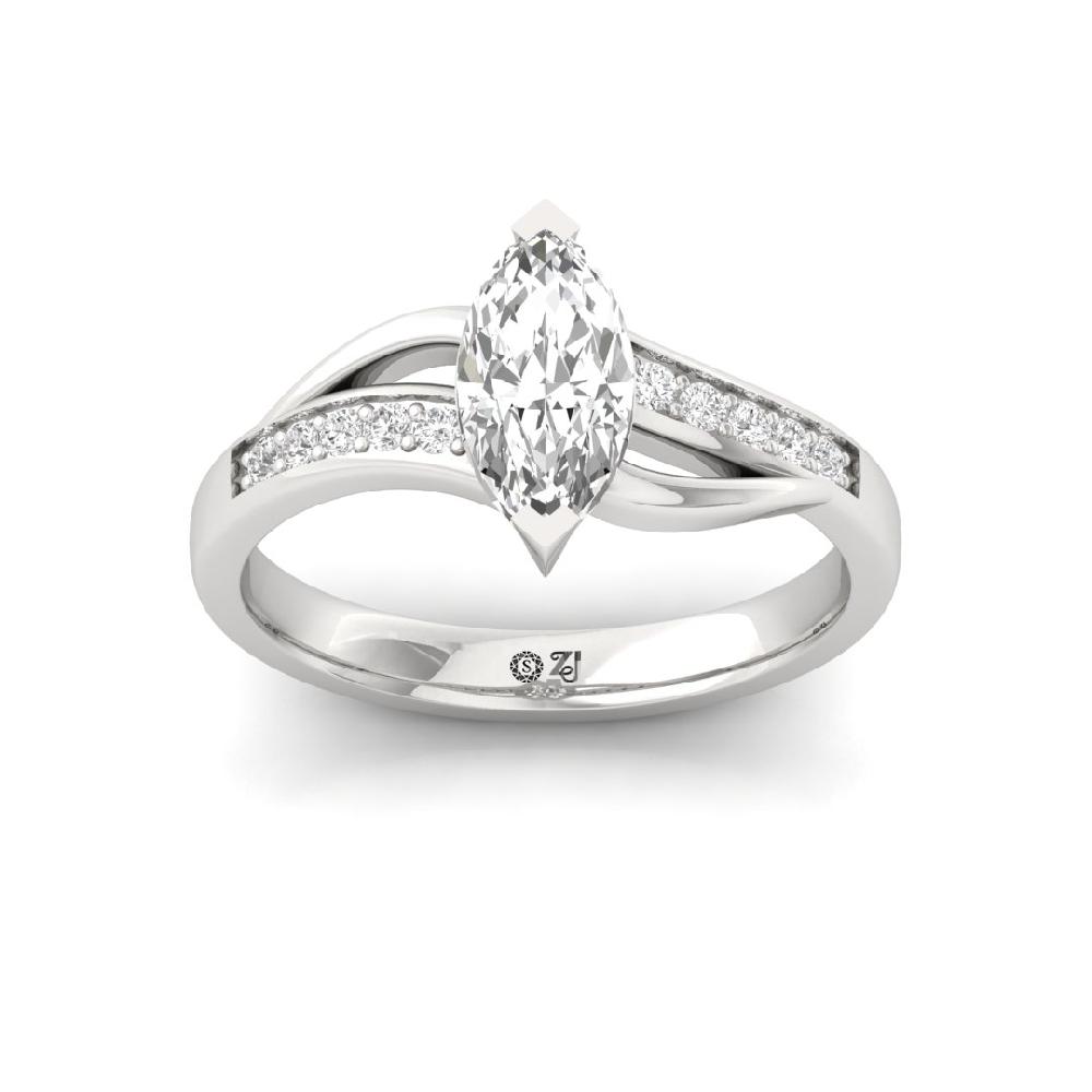 Aurora Gleam Round Cut, Marquise Cut & CVD-Lab grown Diamond Solitaire Ring