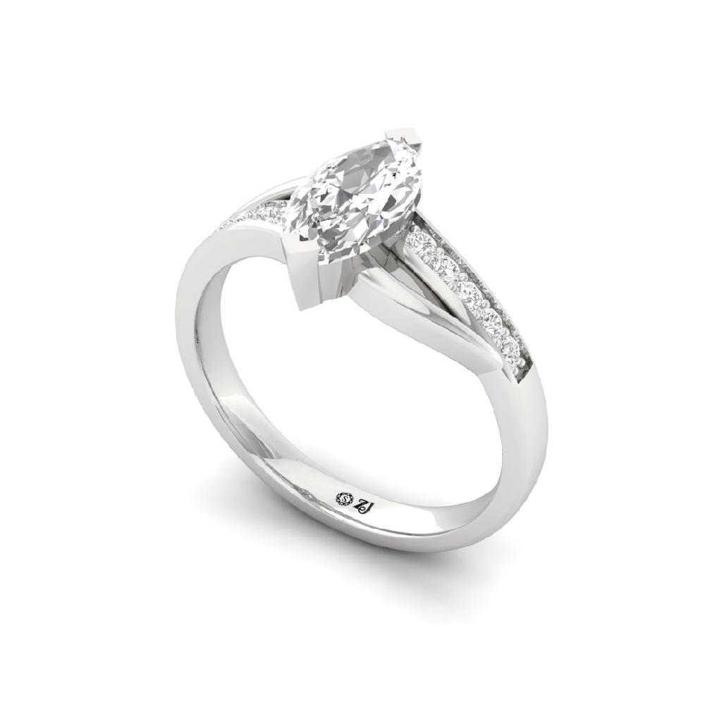 Aurora Gleam Round Cut, Marquise Cut & CVD-Lab grown Diamond Solitaire Ring