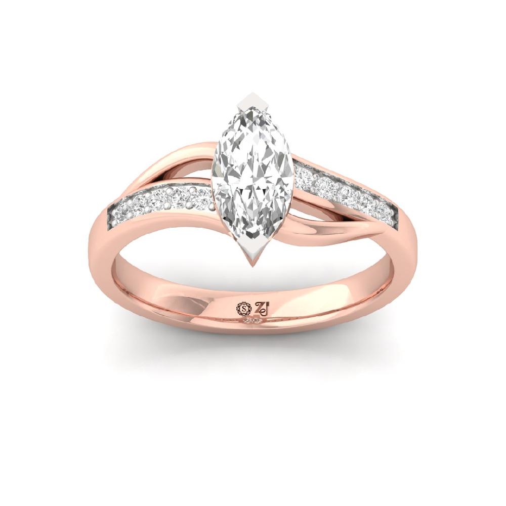 Aurora Gleam Round Cut, Marquise Cut & CVD-Lab grown Diamond Solitaire Ring