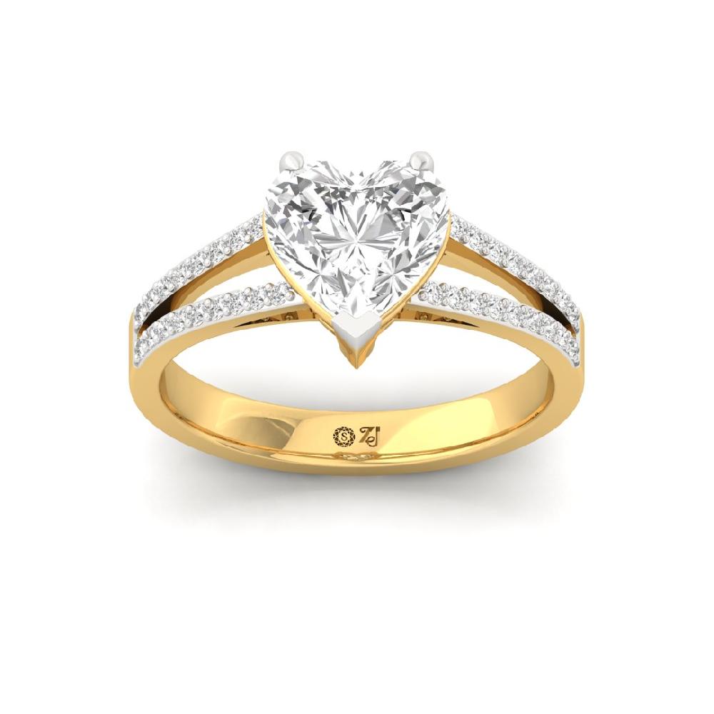 Serene Sparkle Round Cut, Heart Cut CVD-Lab Grown Diamond Ring