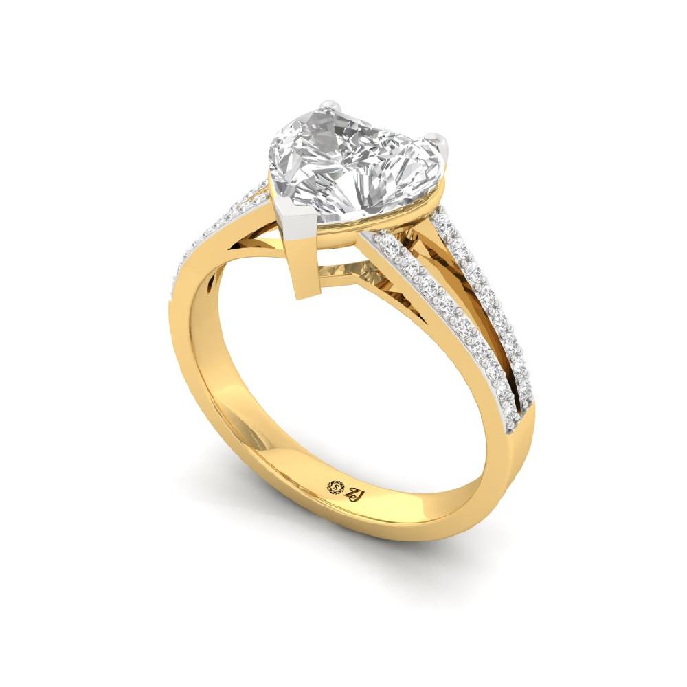 Serene Sparkle Round Cut, Heart Cut CVD-Lab Grown Diamond Ring