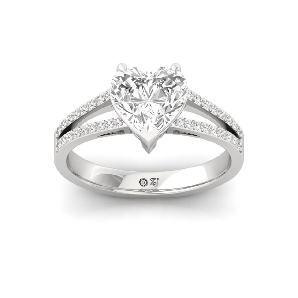 Serene Sparkle Round Cut, Heart Cut CVD-Lab Grown Diamond Ring