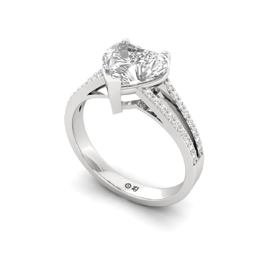 Serene Sparkle Round Cut, Heart Cut CVD-Lab Grown Diamond Ring