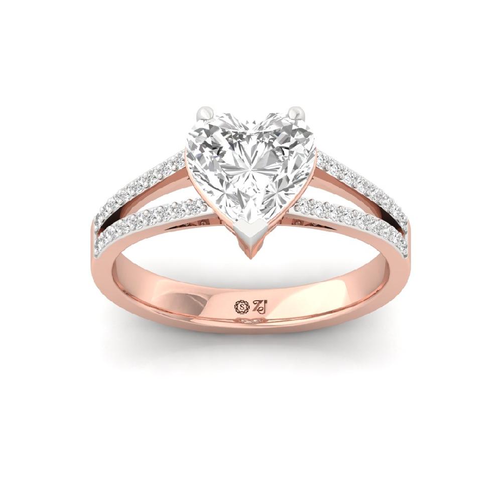 Serene Sparkle Round Cut, Heart Cut CVD-Lab Grown Diamond Ring