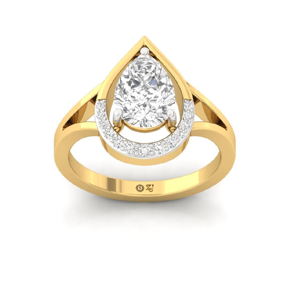 Celestial Harmony Round Cut, Pear Cut CVD-Lab grown Diamond Ring
