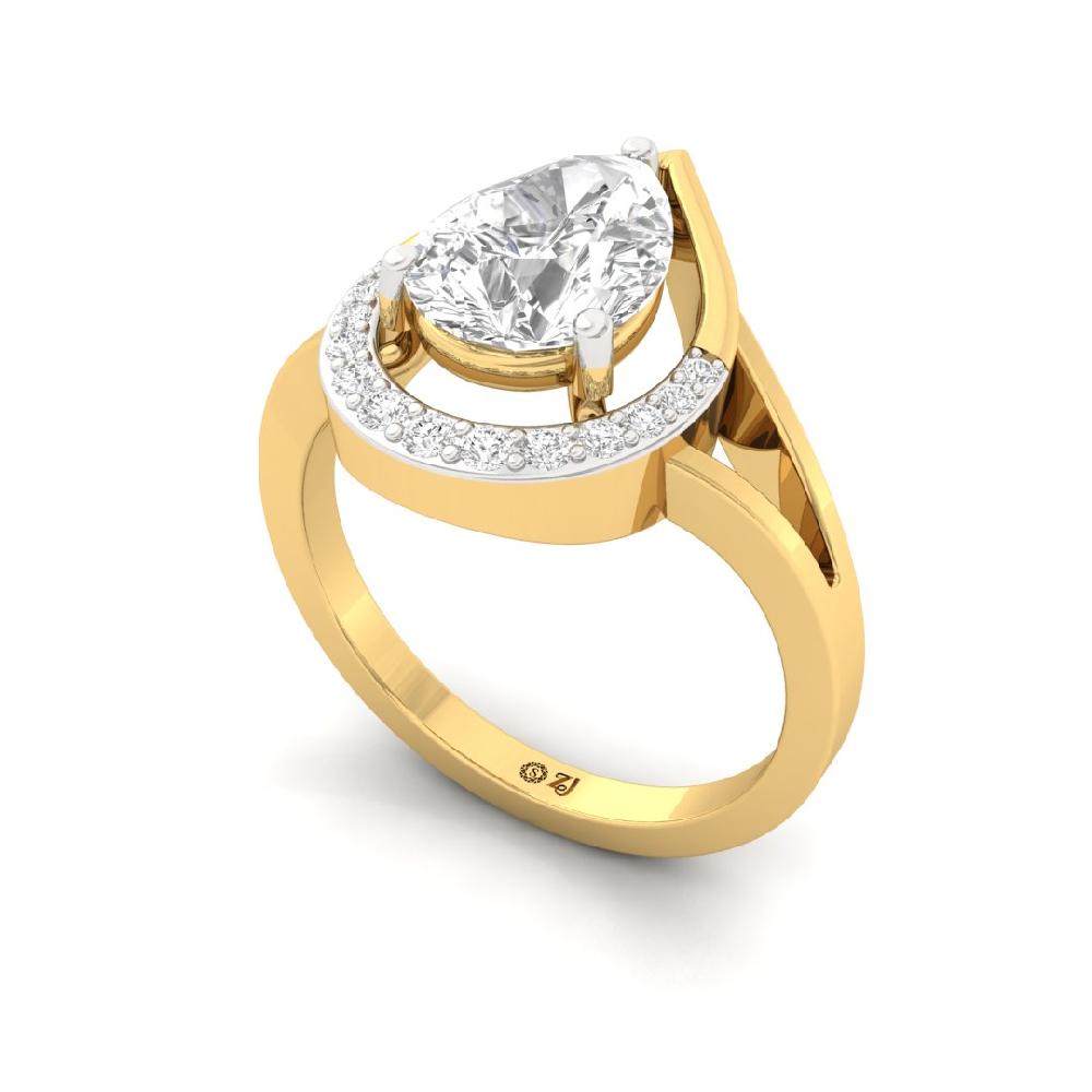 Celestial Harmony Round Cut, Pear Cut CVD-Lab grown Diamond Ring