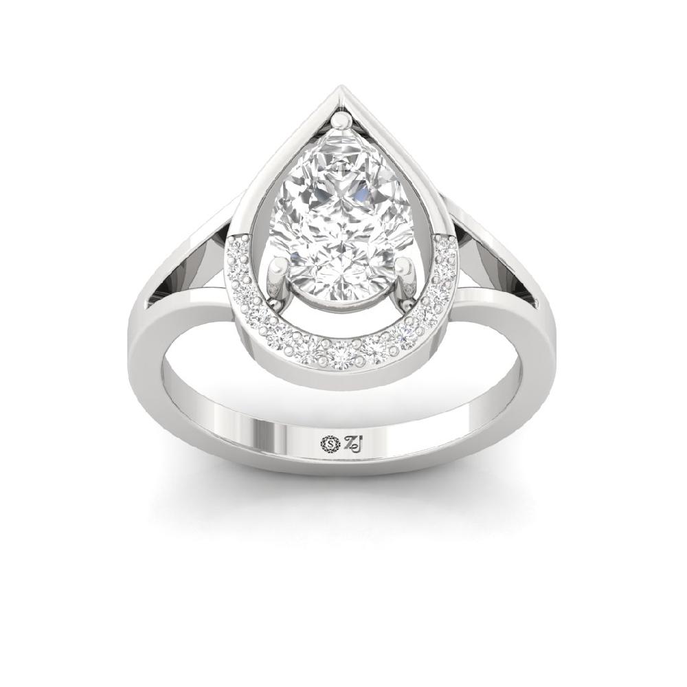 Celestial Harmony Round Cut, Pear Cut CVD-Lab grown Diamond Ring