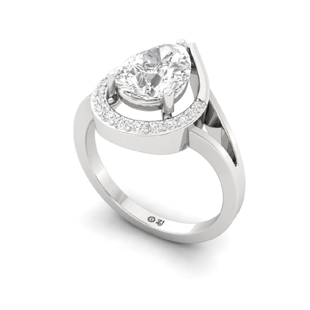 Celestial Harmony Round Cut, Pear Cut CVD-Lab grown Diamond Ring