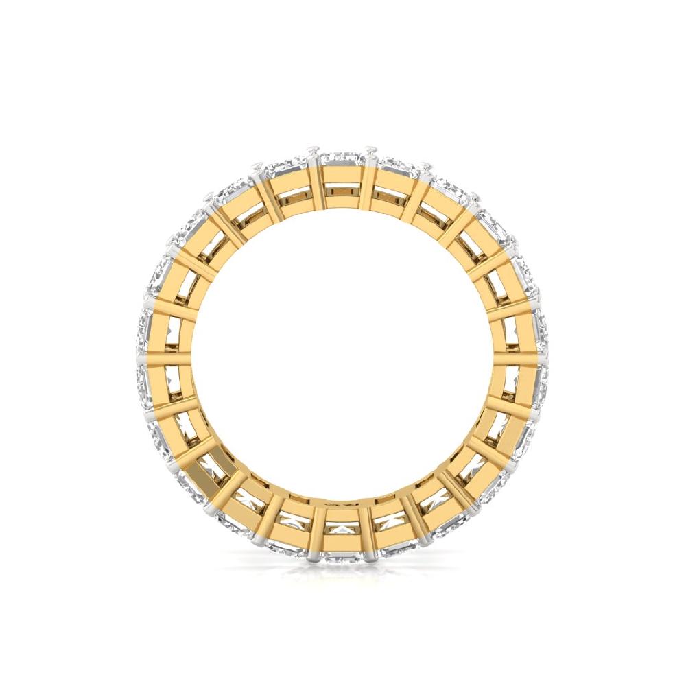 Emerald Lab Grown Diamond Full Eternity Sliver & Gold Ring