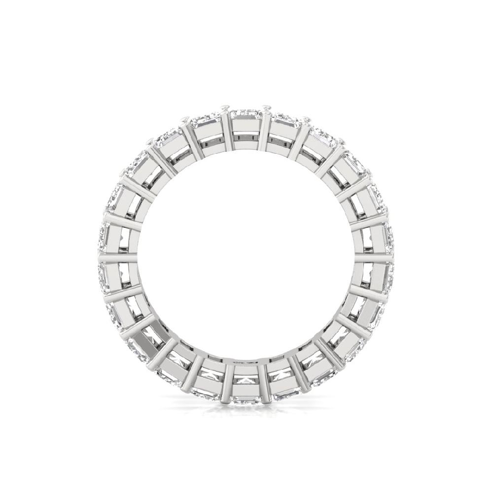Emerald Lab Grown Diamond Full Eternity Sliver & Gold Ring
