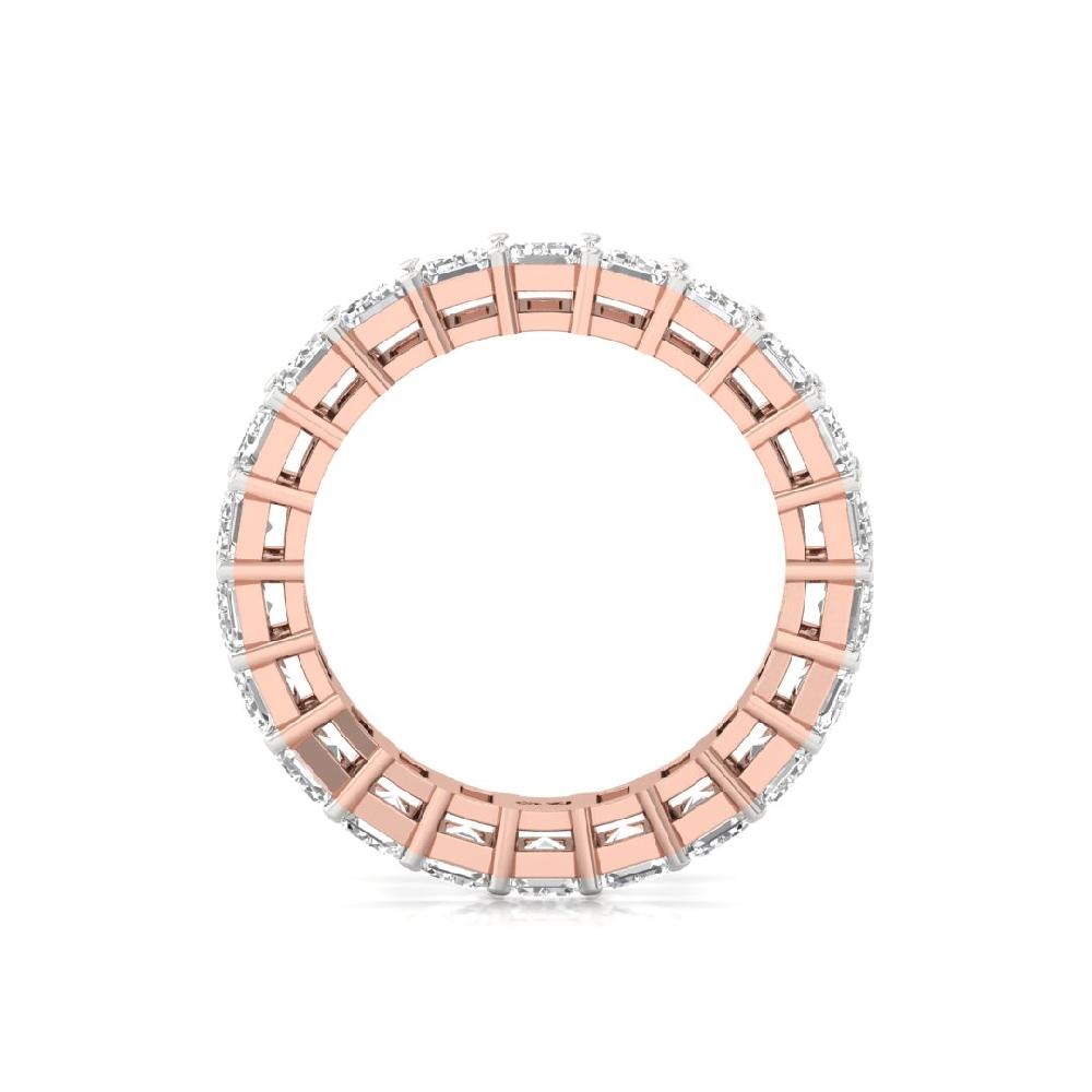 Emerald Lab Grown Diamond Full Eternity Sliver & Gold Ring