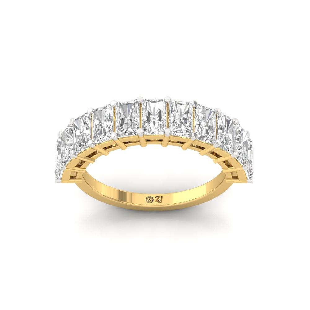 Radiant Lab Grown Diamond Half Eternity Sliver & Gold Ring