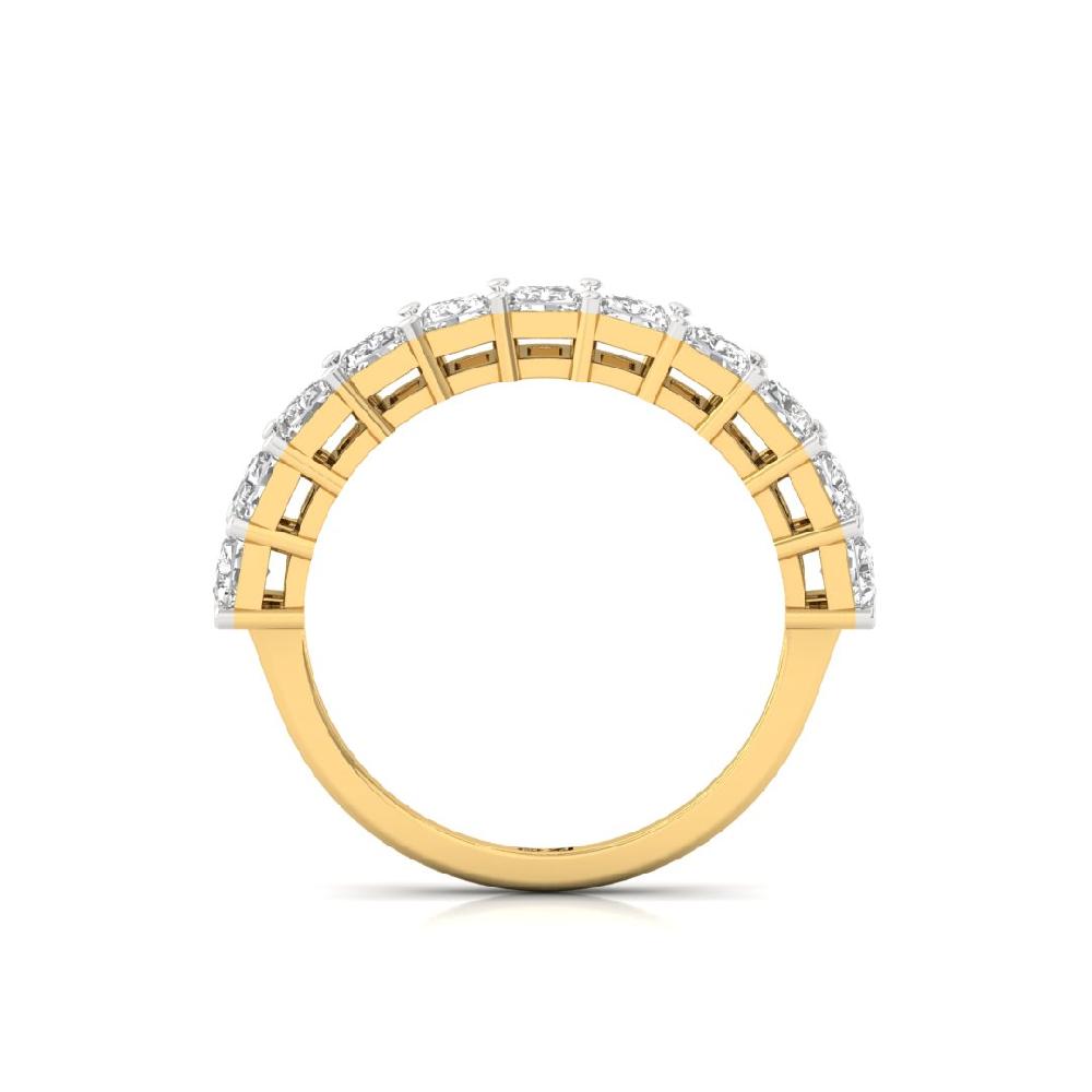 Radiant Lab Grown Diamond Half Eternity Sliver & Gold Ring