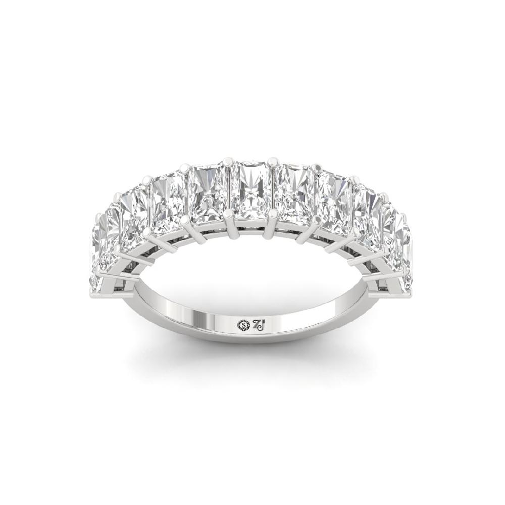 Radiant Lab Grown Diamond Half Eternity Sliver & Gold Ring