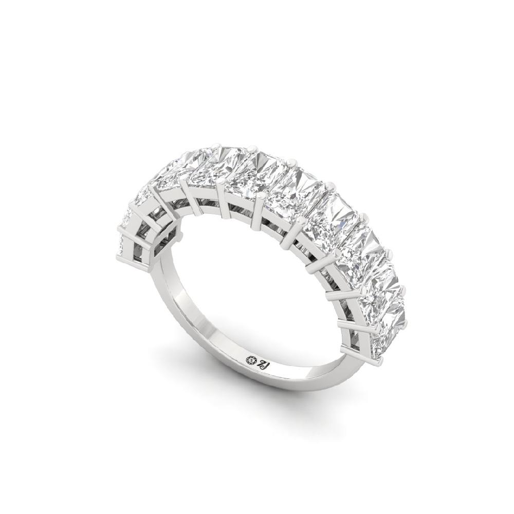 Radiant Lab Grown Diamond Half Eternity Sliver & Gold Ring