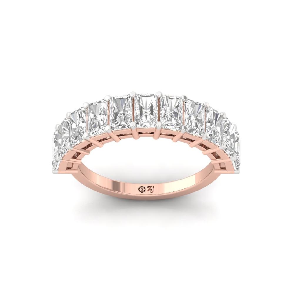Radiant Lab Grown Diamond Half Eternity Sliver & Gold Ring