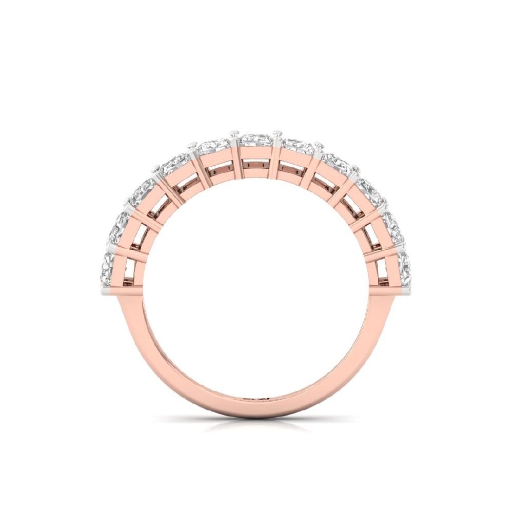 Radiant Lab Grown Diamond Half Eternity Sliver & Gold Ring