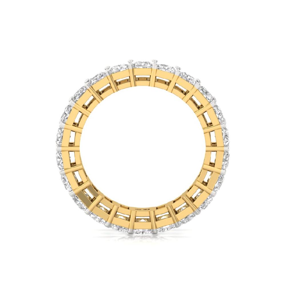 Radiant Cut Lab Grown Diamond Full Eternity Sliver & Gold Ring