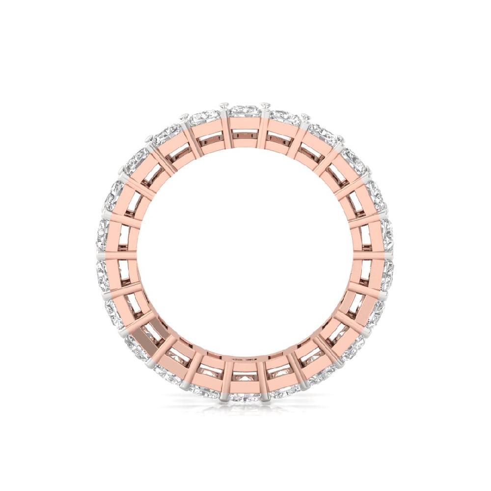 Radiant Cut Lab Grown Diamond Full Eternity Sliver & Gold Ring