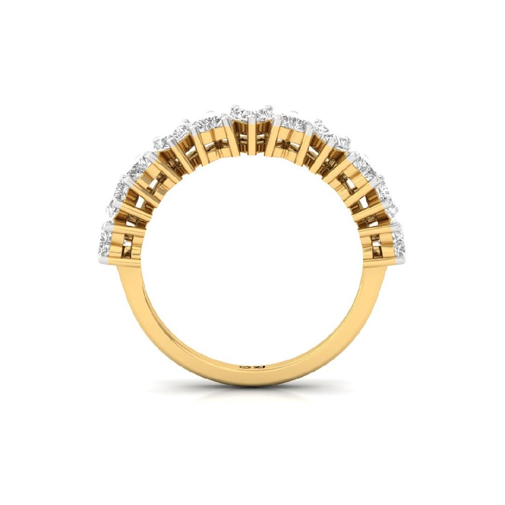 Heart Cut Lab Grown Diamond Half Eternity Sliver & Gold Ring