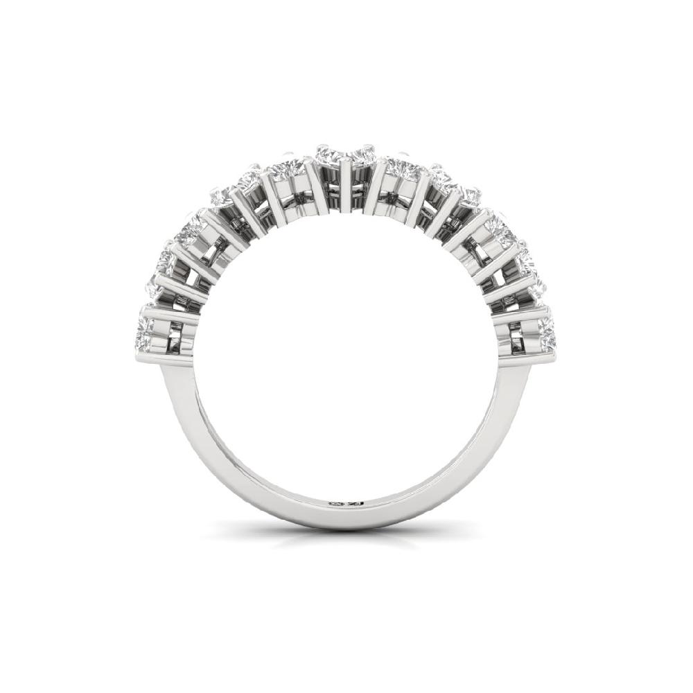 Heart Cut Lab Grown Diamond Half Eternity Sliver & Gold Ring