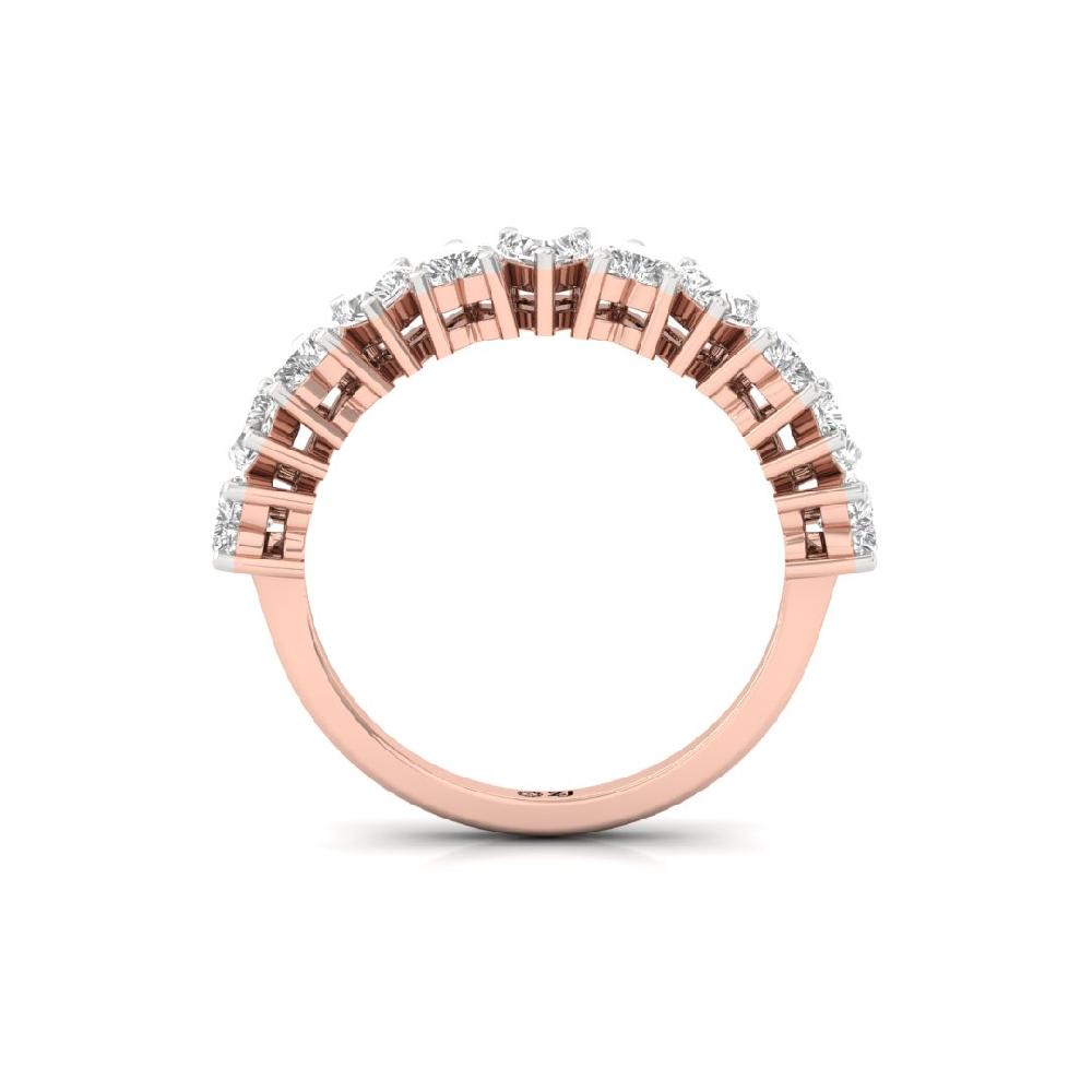 Heart Cut Lab Grown Diamond Half Eternity Sliver & Gold Ring