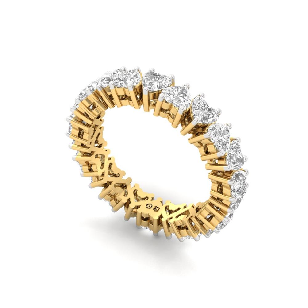 Heart Lab Grown Diamond Full Eternity Sliver & Gold Ring
