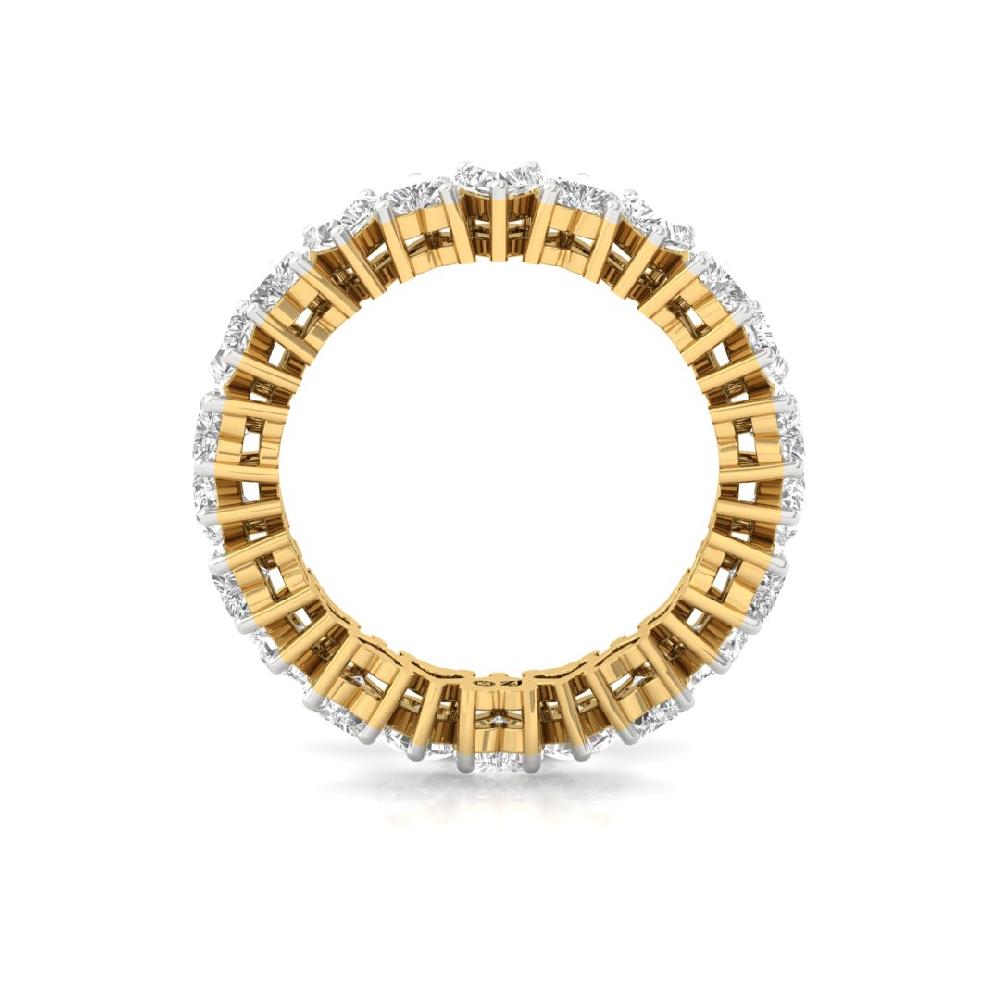 Heart Lab Grown Diamond Full Eternity Sliver & Gold Ring
