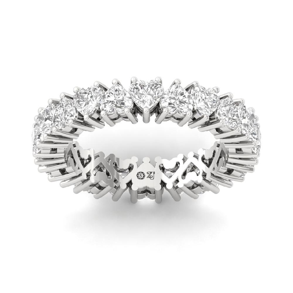 Heart Lab Grown Diamond Full Eternity Sliver & Gold Ring