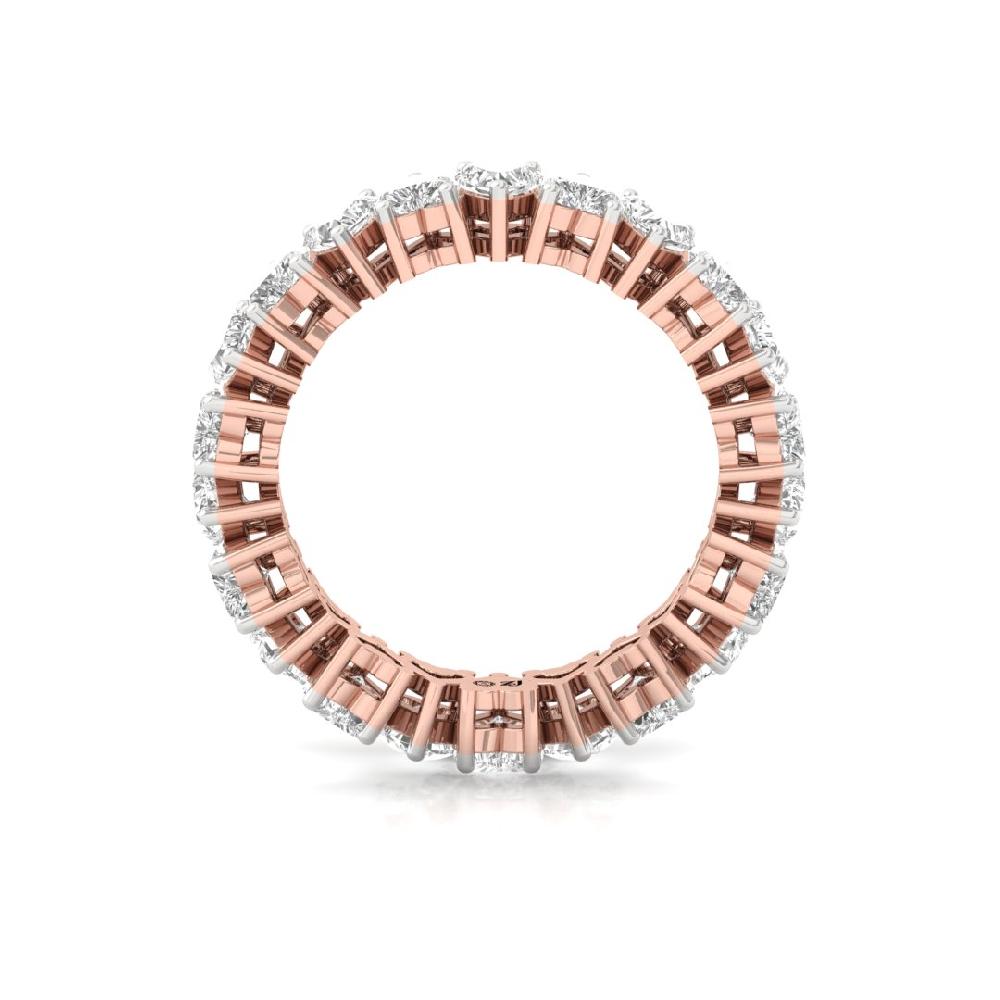 Heart Lab Grown Diamond Full Eternity Sliver & Gold Ring