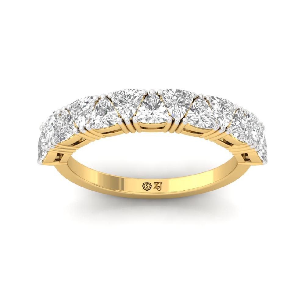 Trillion Lab Grown Diamond Half Eternity Sliver & Gold Ring
