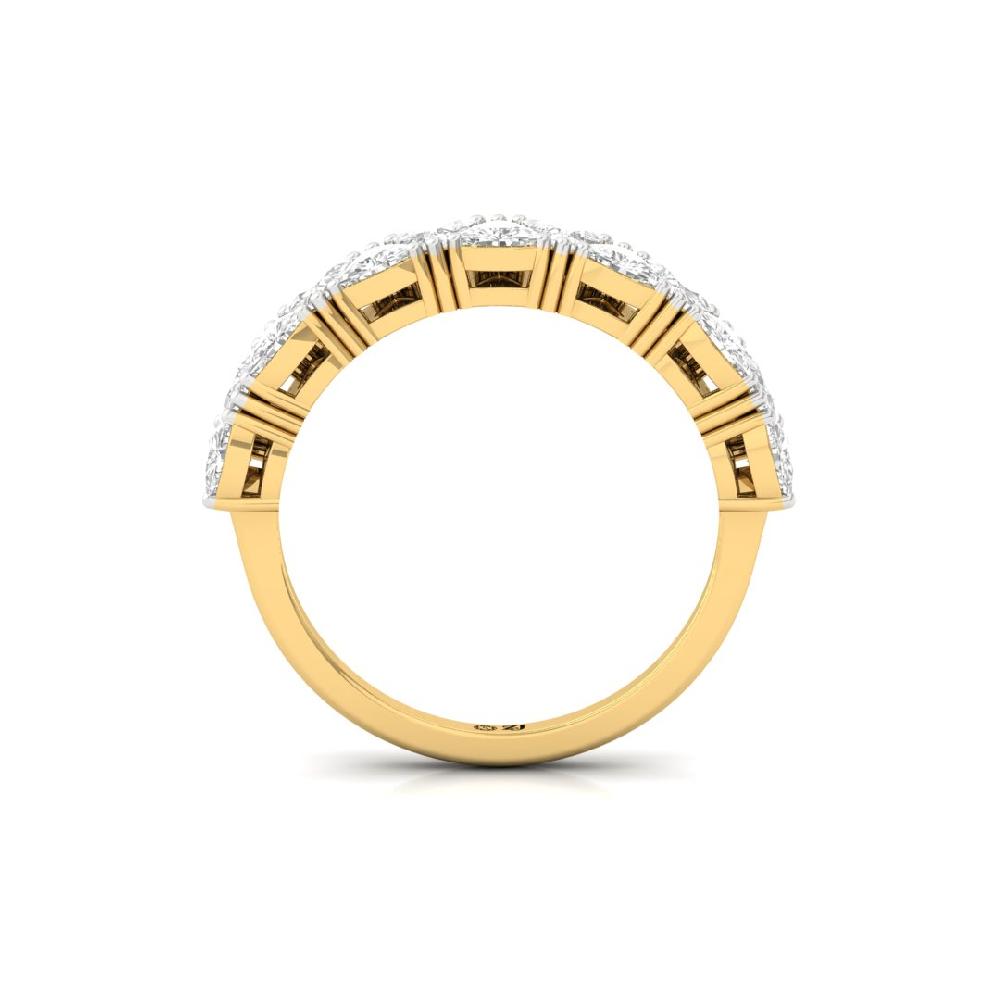Trillion Lab Grown Diamond Half Eternity Sliver & Gold Ring