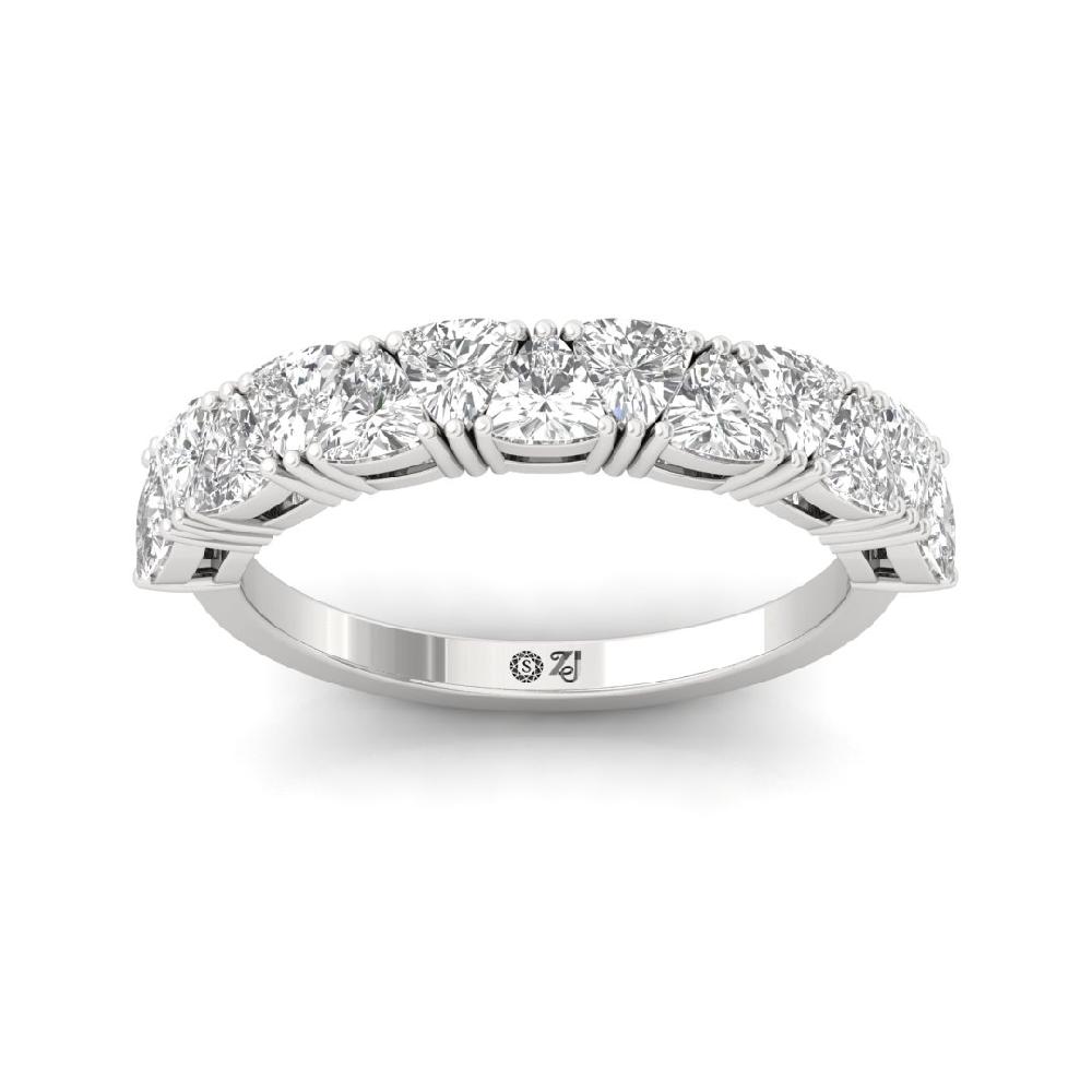 Trillion Lab Grown Diamond Half Eternity Sliver & Gold Ring