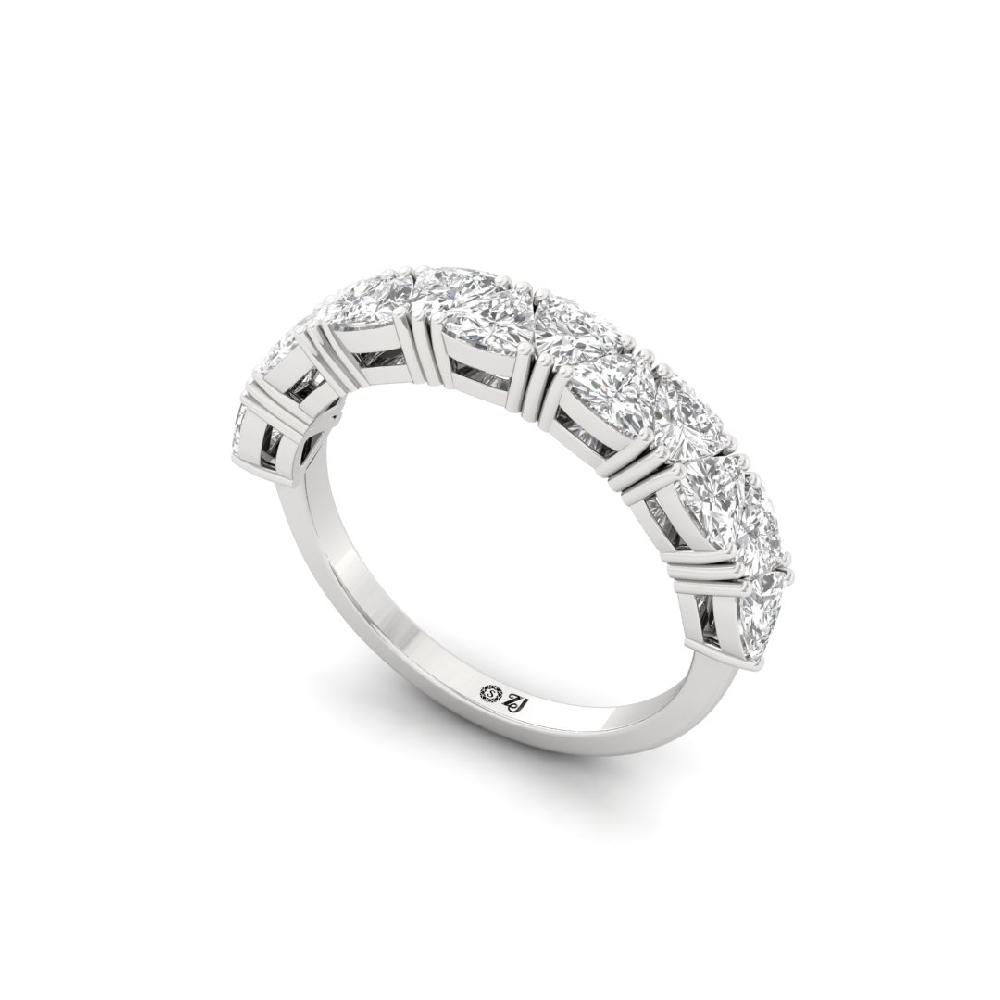 Trillion Lab Grown Diamond Half Eternity Sliver & Gold Ring